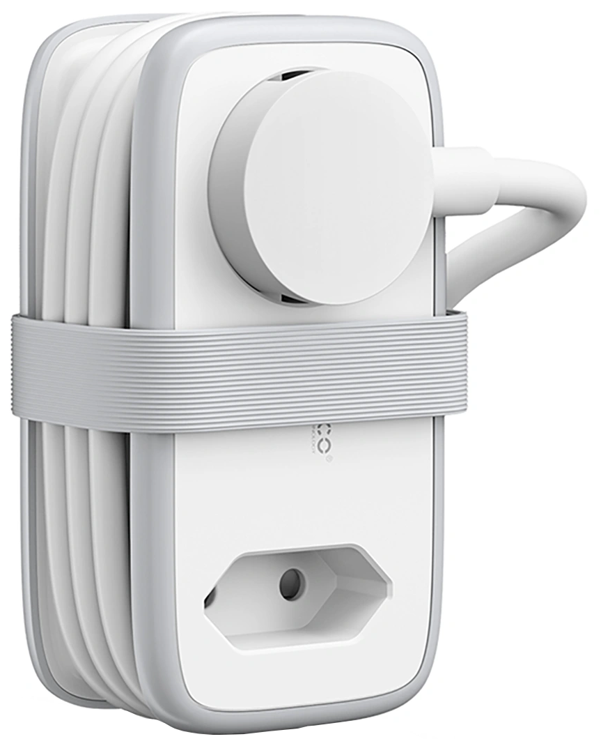 Orico APP förlängningssladd, 1 x Schuko - 1 x uttag - 2 x USB-A - 1 x USB-C, Vit Grå