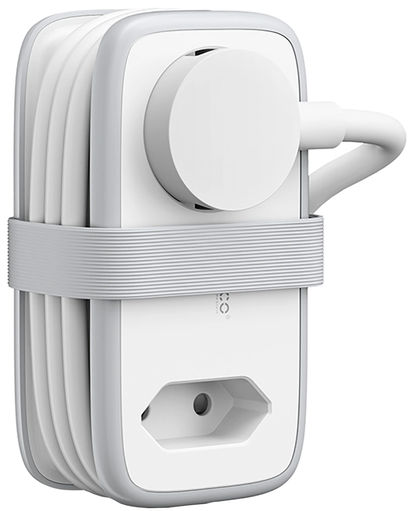 Orico APP förlängningssladd, 1 x Schuko - 1 x uttag - 2 x USB-A - 1 x USB-C, Vit Grå