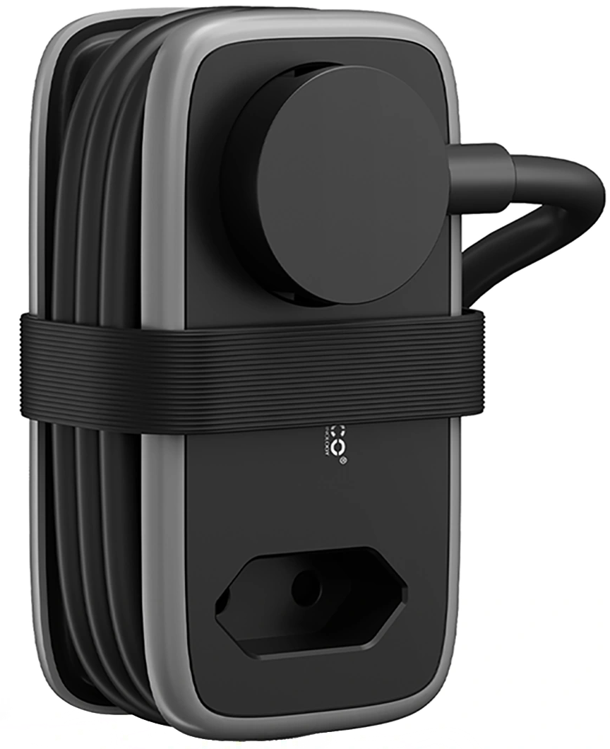 Orico APP förlängningssladd, 1 x Schuko - 1 x uttag - 2 x USB-A - 1 x USB-C, Svart Grå