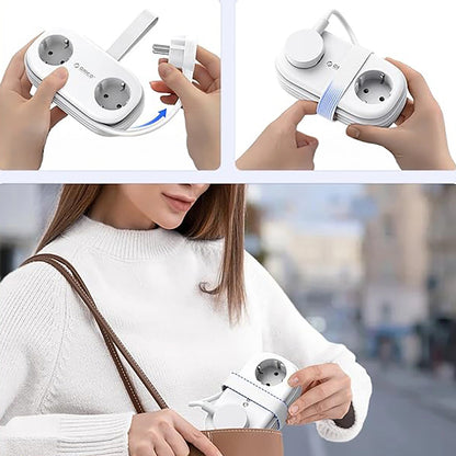 Orico APP förlängningssladd, 2 x Schuko - 2 x USB-A - 1 x USB-C, Vit