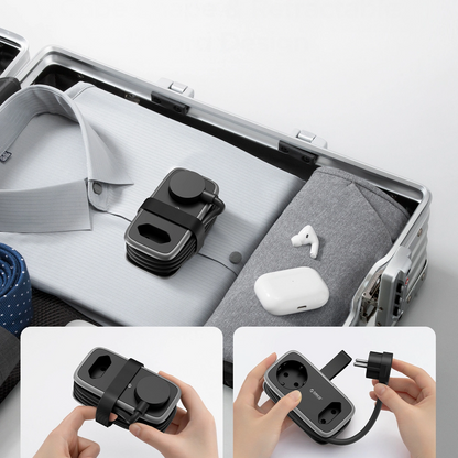 Orico APP förlängningssladd, 1 x Schuko - 1 x uttag - 2 x USB-A - 1 x USB-C, Svart Grå