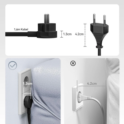 Orico PDC25 förlängningssladd, 2 x Schuko - 2 x USB-A - 2 x USB-C, Svart