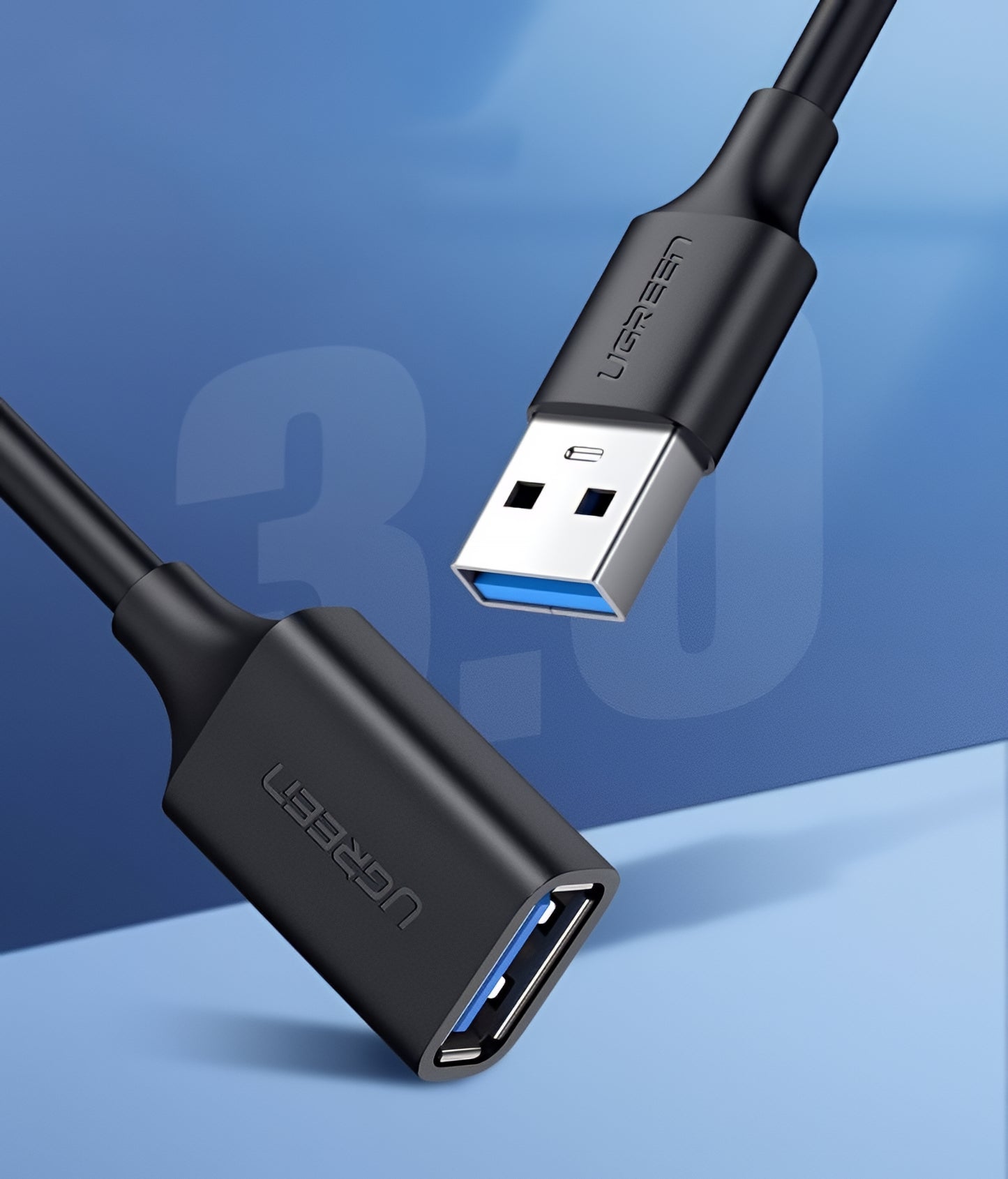 USB 3.0-förlängningskabel UGREEN US129, 2m, Svart