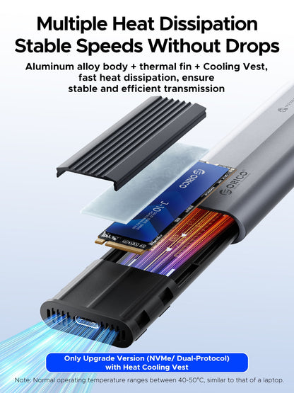 Orico AXM2-G2-ställ för SSD M.2 NVMe, grå