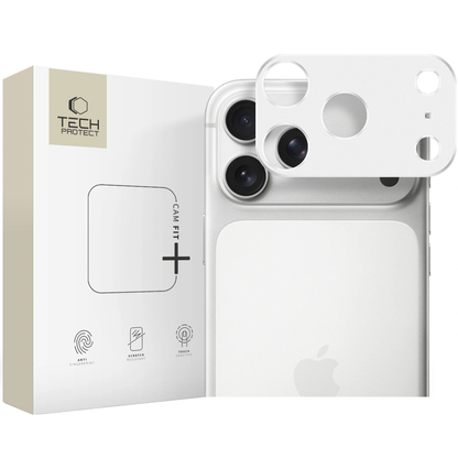 Skyddram för bakre kamera Tech-Protect Camalloy Fit+ för Apple iPhone 17 Pro Max, Aluminium, Silver