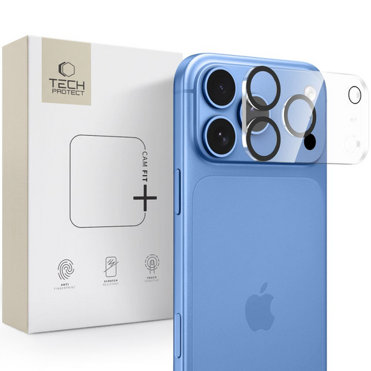 Skyddsrams för bakre kamera Tech-Protect Cam Fit+ för Apple iPhone 18 Pro, härdat glas, transparent
