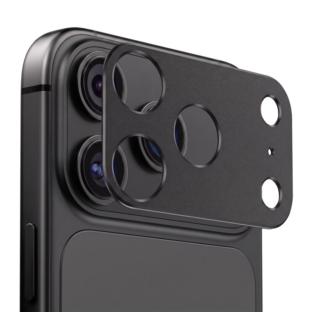 Skyddsrams för bakre kamera Tech-Protect Camalloy Fit+ för Apple iPhone 18 Pro, Aluminium, Svart