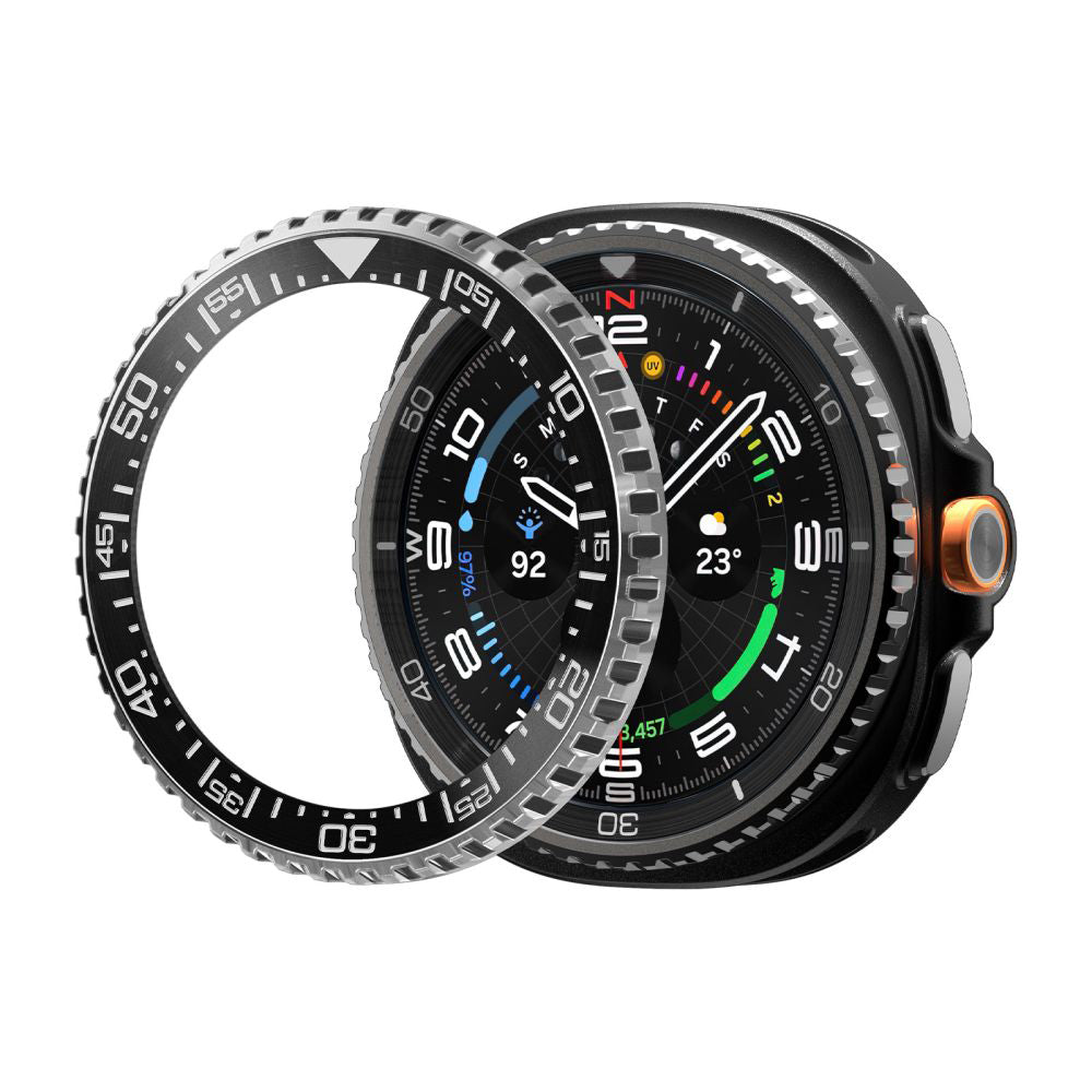 Spigen Tune Pro Diver skyddsram för Samsung Galaxy Watch8 Classic, Svart