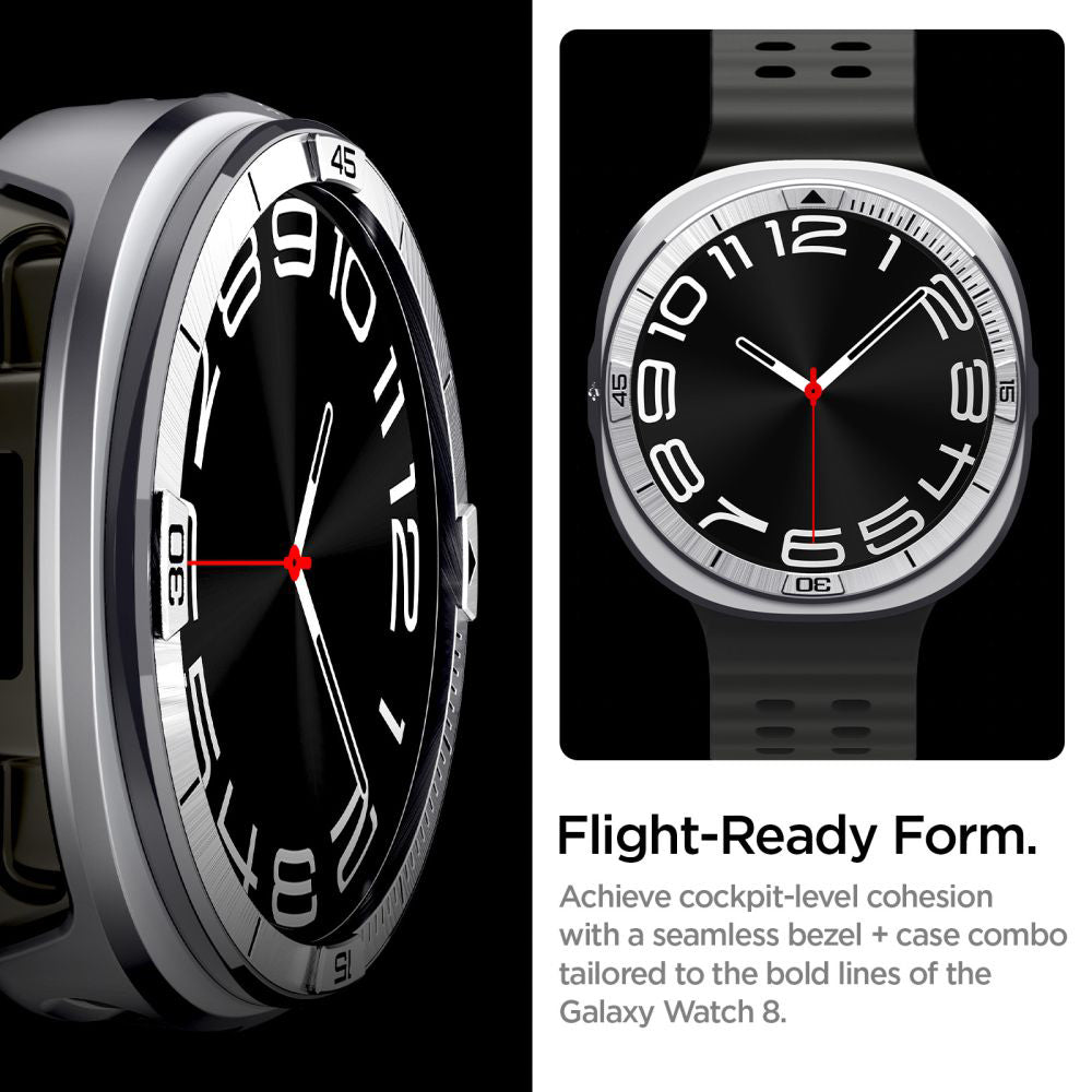 Skyddram Spigen Tune Pro Pilot för Samsung Galaxy Watch8 44mm, Silver