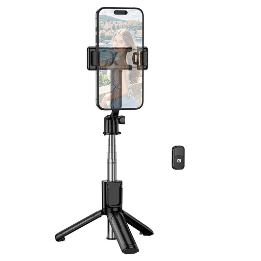 Selfie Stick Bluetooth Borofone BY14 Graceful, 4,5 tum - 7 tum, Svart
