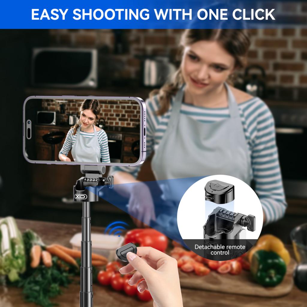 Selfie Stick Bluetooth XO Design SS22, Universal, Svart