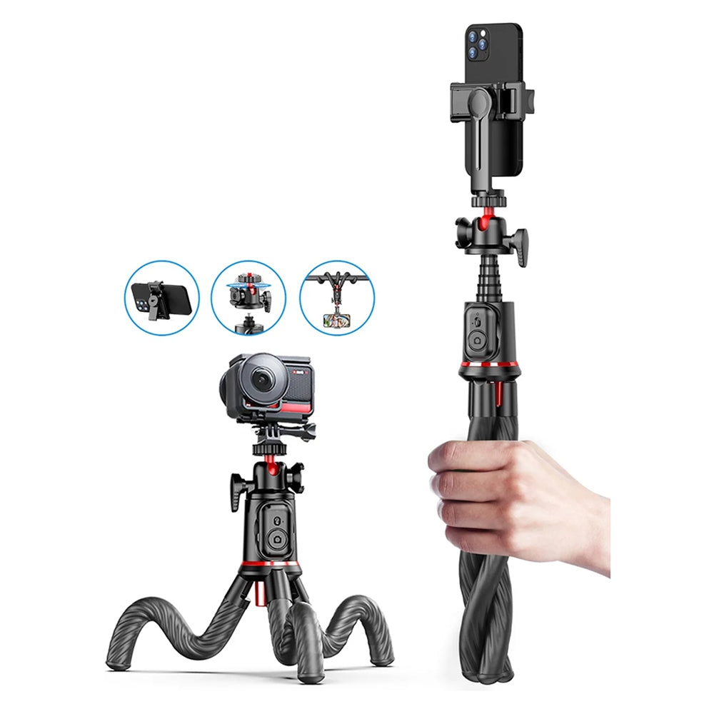 Selfie Stick Bluetooth Techsuit C03, Universal, Svart