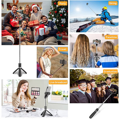 Selfie Stick Bluetooth Techsuit L02, Universal, Svart