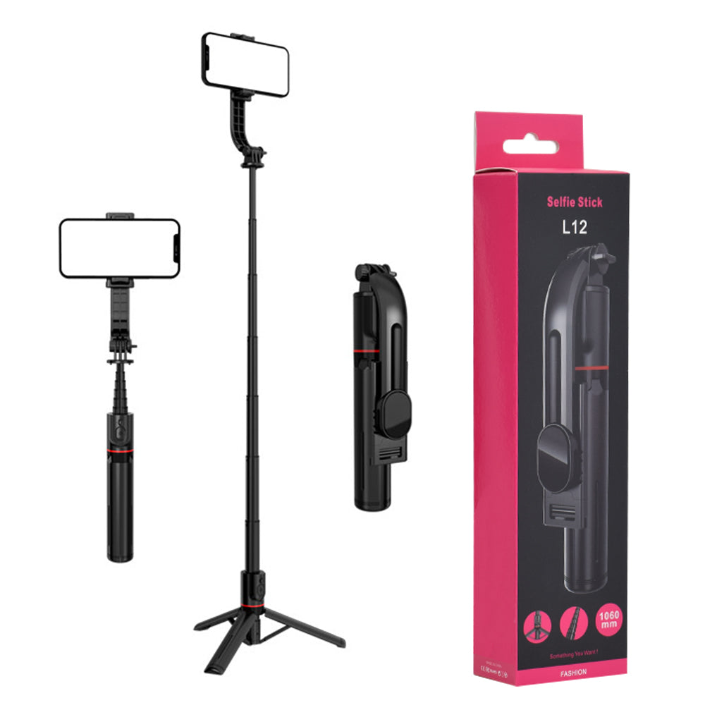 Selfie Stick Bluetooth Techsuit L12, Universal, Svart