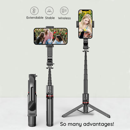 Selfie Stick Bluetooth Techsuit L12, Universal, Svart