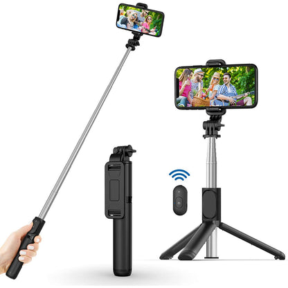 Selfie Stick Bluetooth Techsuit Q01, Universal, Svart