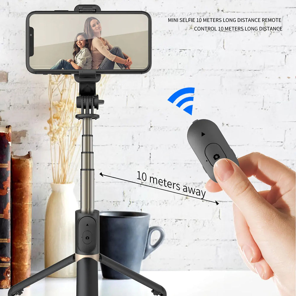 Selfie Stick Bluetooth Techsuit Q03, Universal, Svart