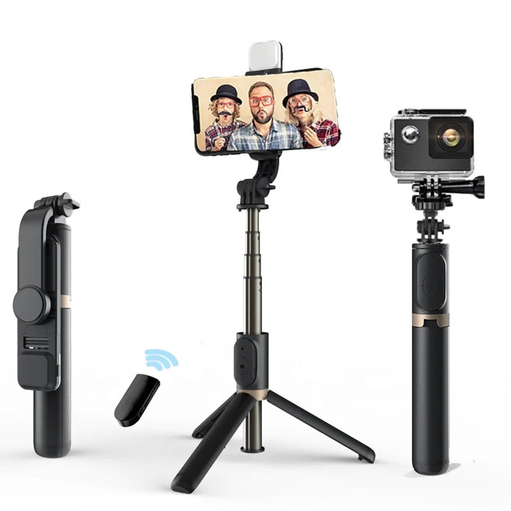 Selfie Stick Bluetooth Techsuit Q03s, Universal, Svart
