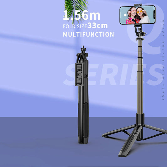 Selfie Stick Bluetooth Techsuit Q06, Universal, Svart