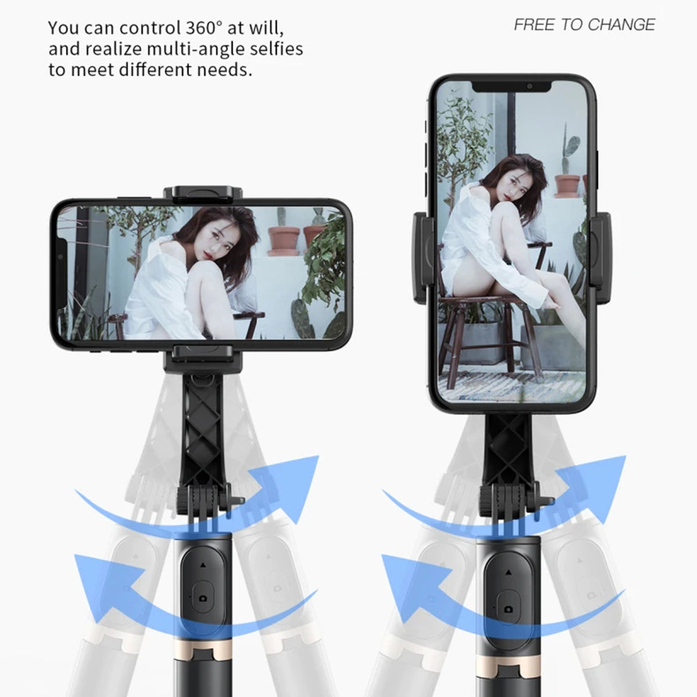 Selfie Stick Bluetooth Techsuit Q08, Universal, Svart