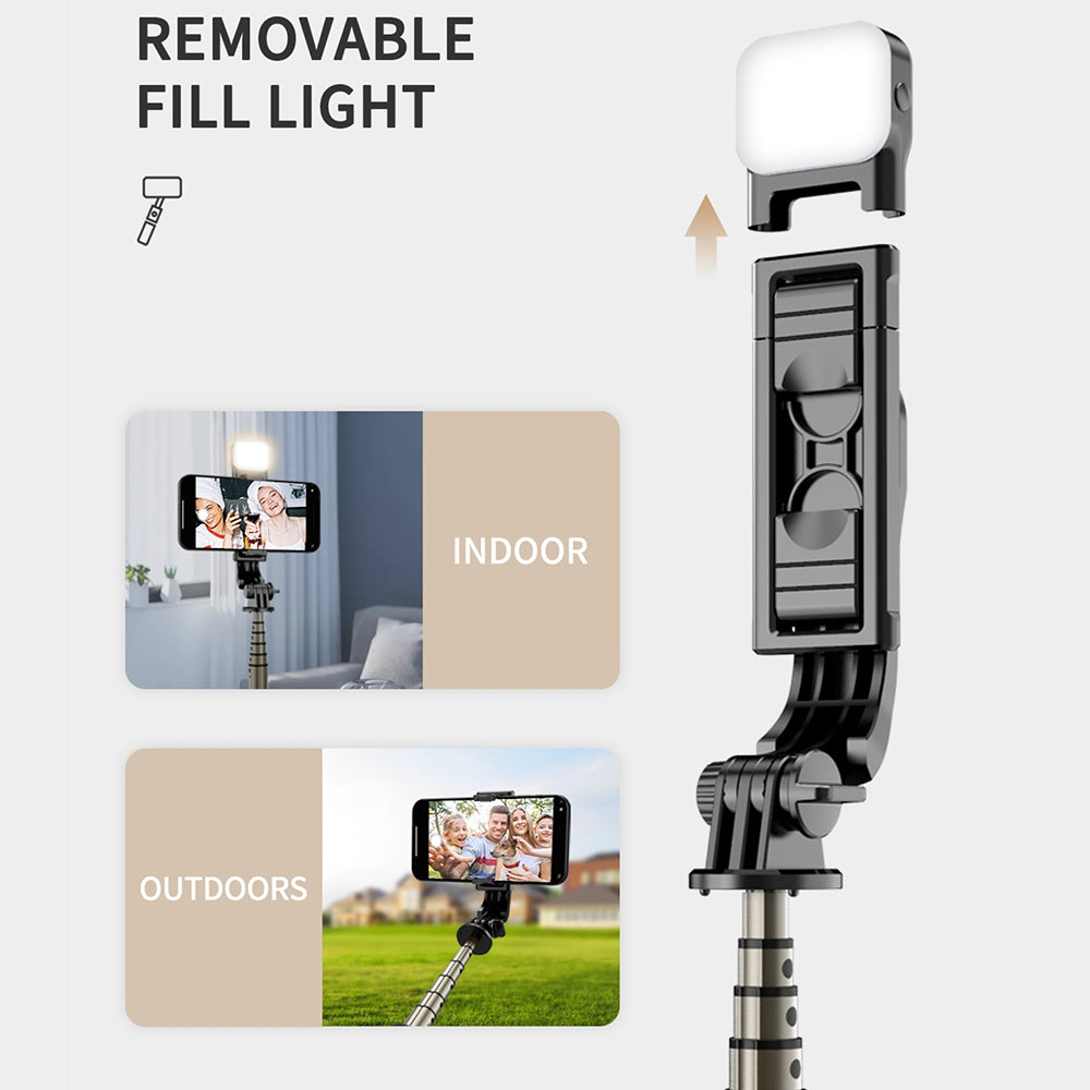 Selfie Stick Bluetooth Techsuit Q10s, Universal, Svart