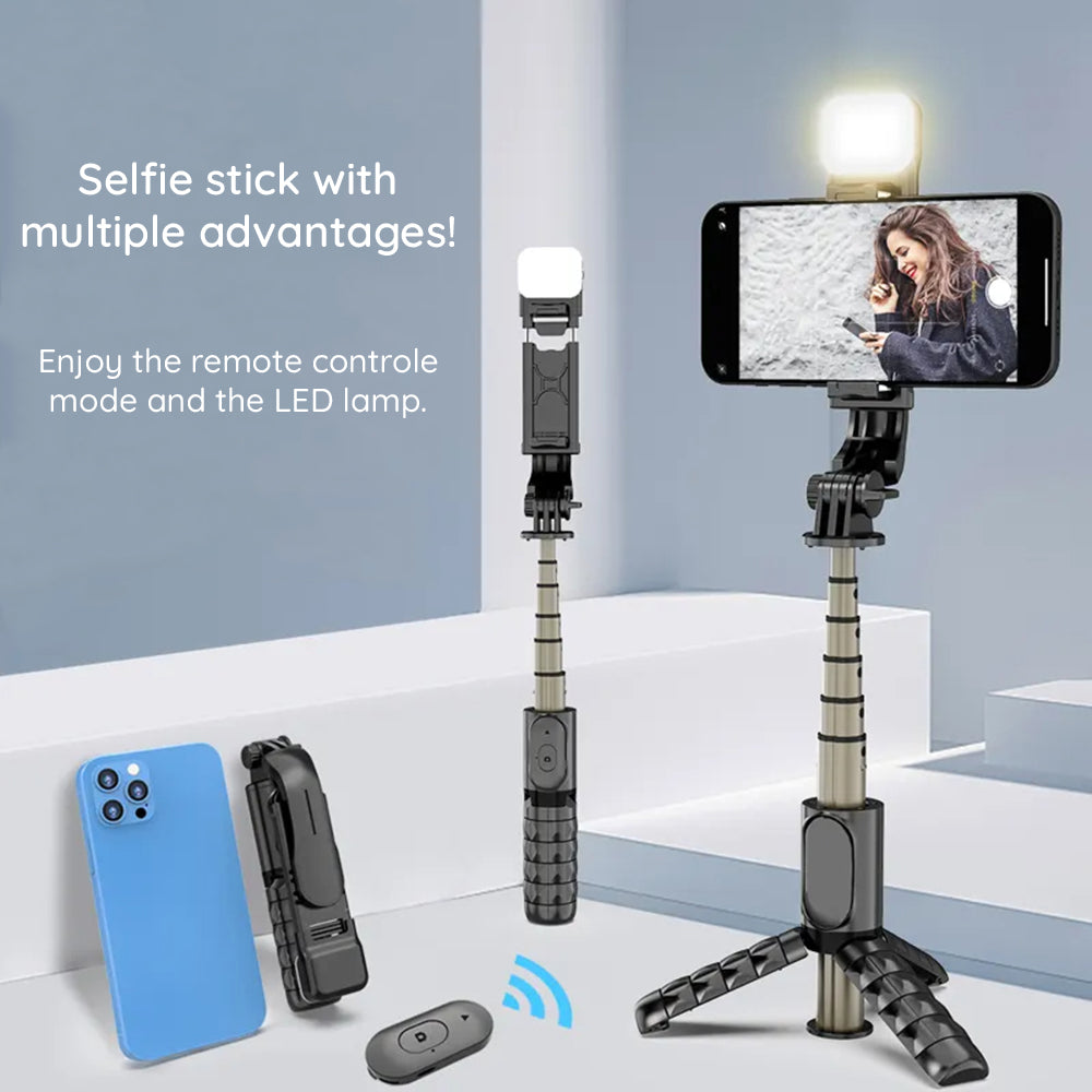 Selfie Stick Bluetooth Techsuit Q10s, Universal, Svart