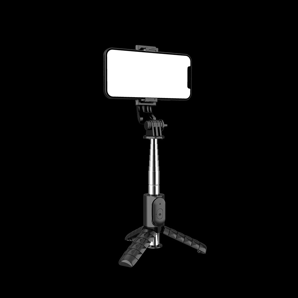 Selfie Stick Bluetooth Techsuit Q11, Universal, Svart