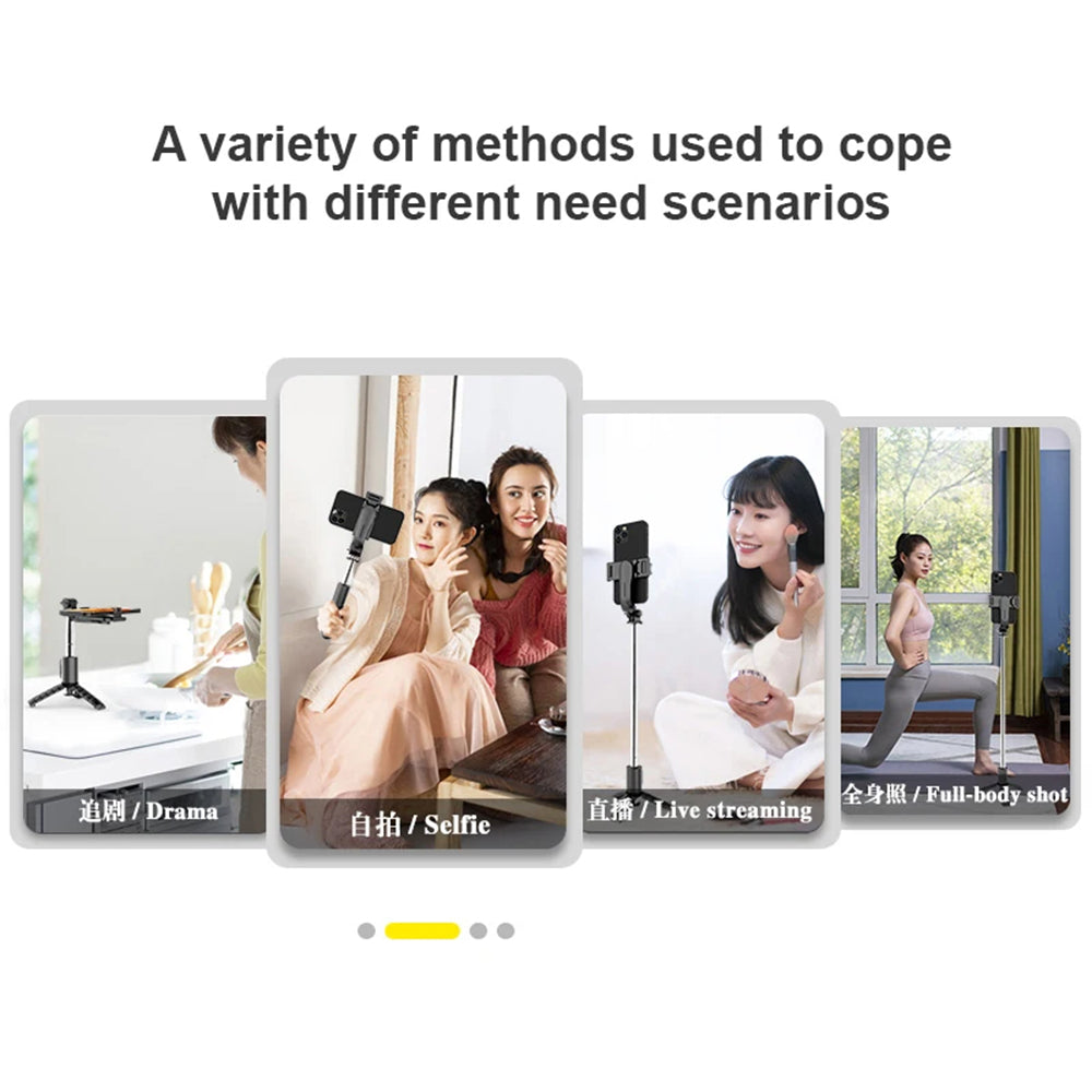 Selfie Stick Bluetooth Techsuit Q11s, Universal, Svart