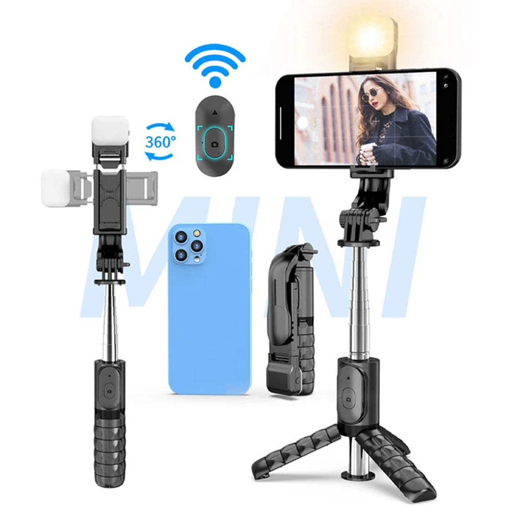 Selfie Stick Bluetooth Techsuit Q11s, Universal, Svart