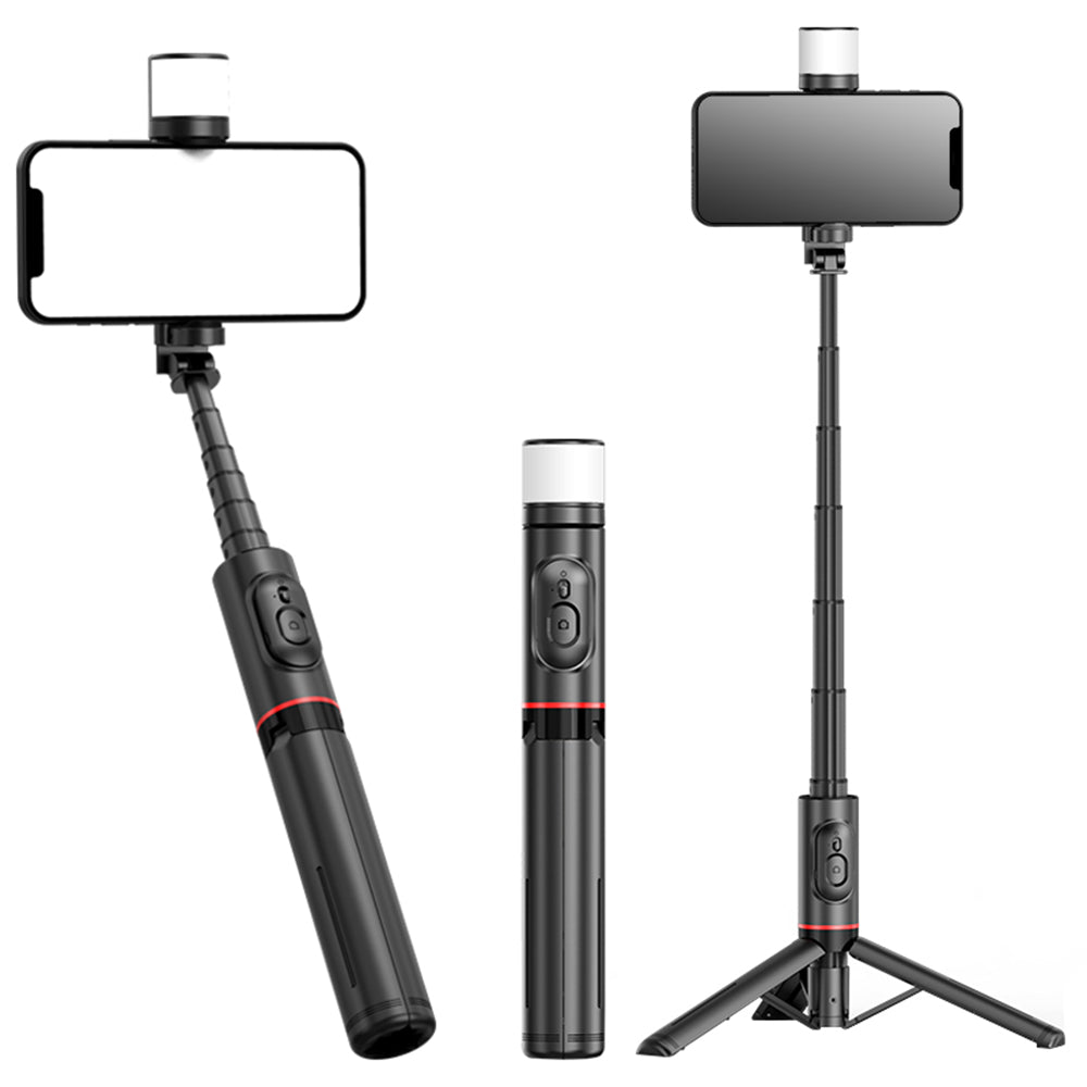 Selfie Stick Bluetooth Techsuit Q12S, Universal, Svart