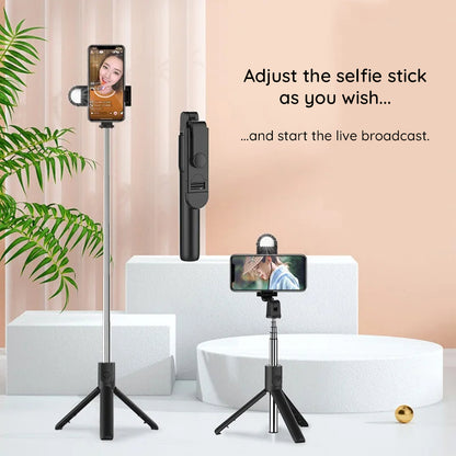 Selfie Stick Bluetooth Techsuit S05-S, Universal, Svart