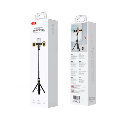 Selfie Stick Bluetooth XO Design SS23 Dual Lights, Universal, Svart