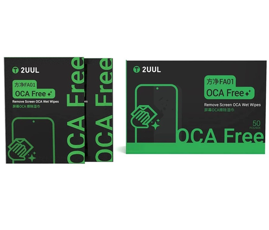 Fuktiga rengöringsservetter 2UUL FA01 för borttagning av OCA / LOCA-lim, Set om 50 stycken
