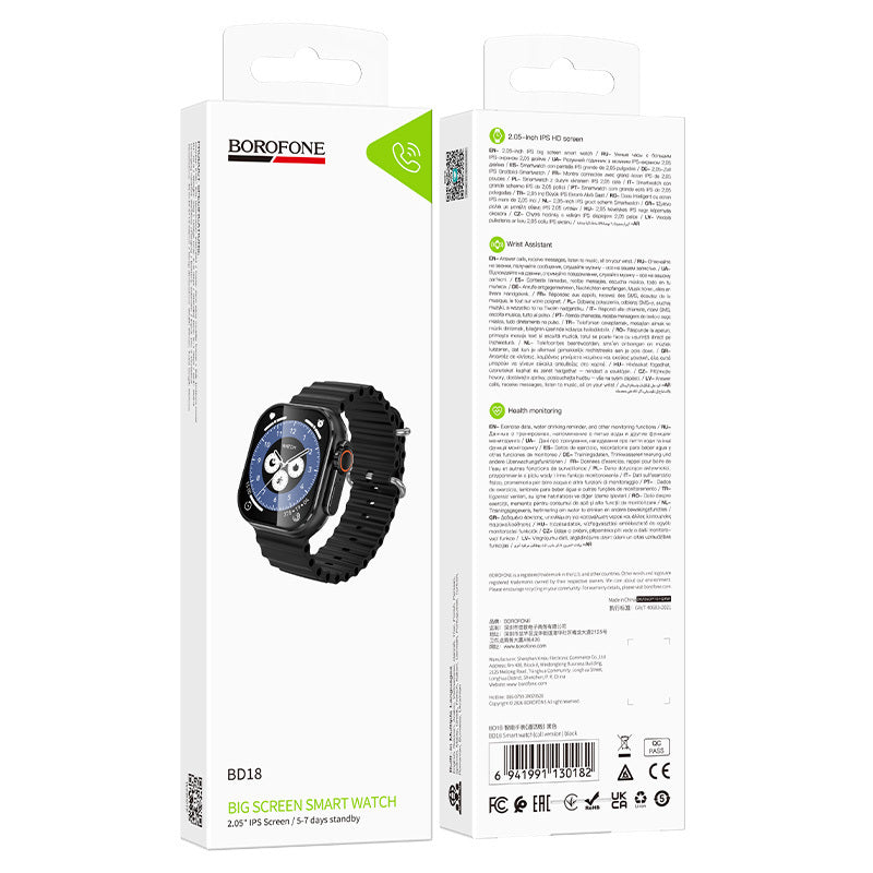 Borofone BD18 Smartwatch, Black