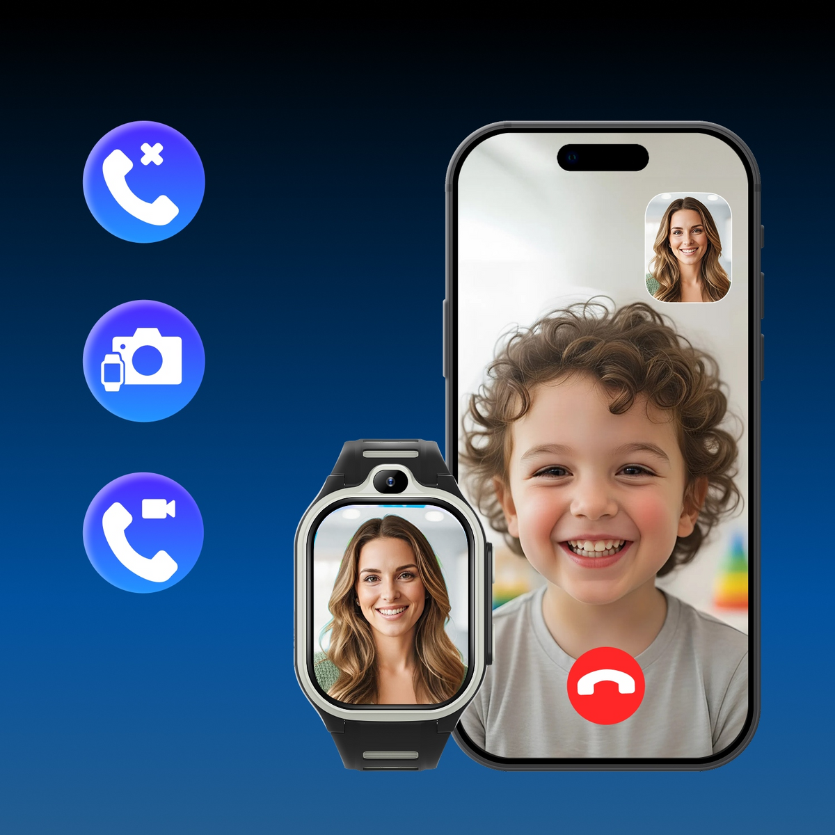 Smartwatch Forever Kids Boost KW-530 Call, Svart
