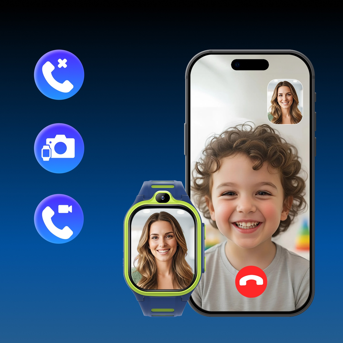Smartwatch Forever Kids Boost KW-530 Call, Blå