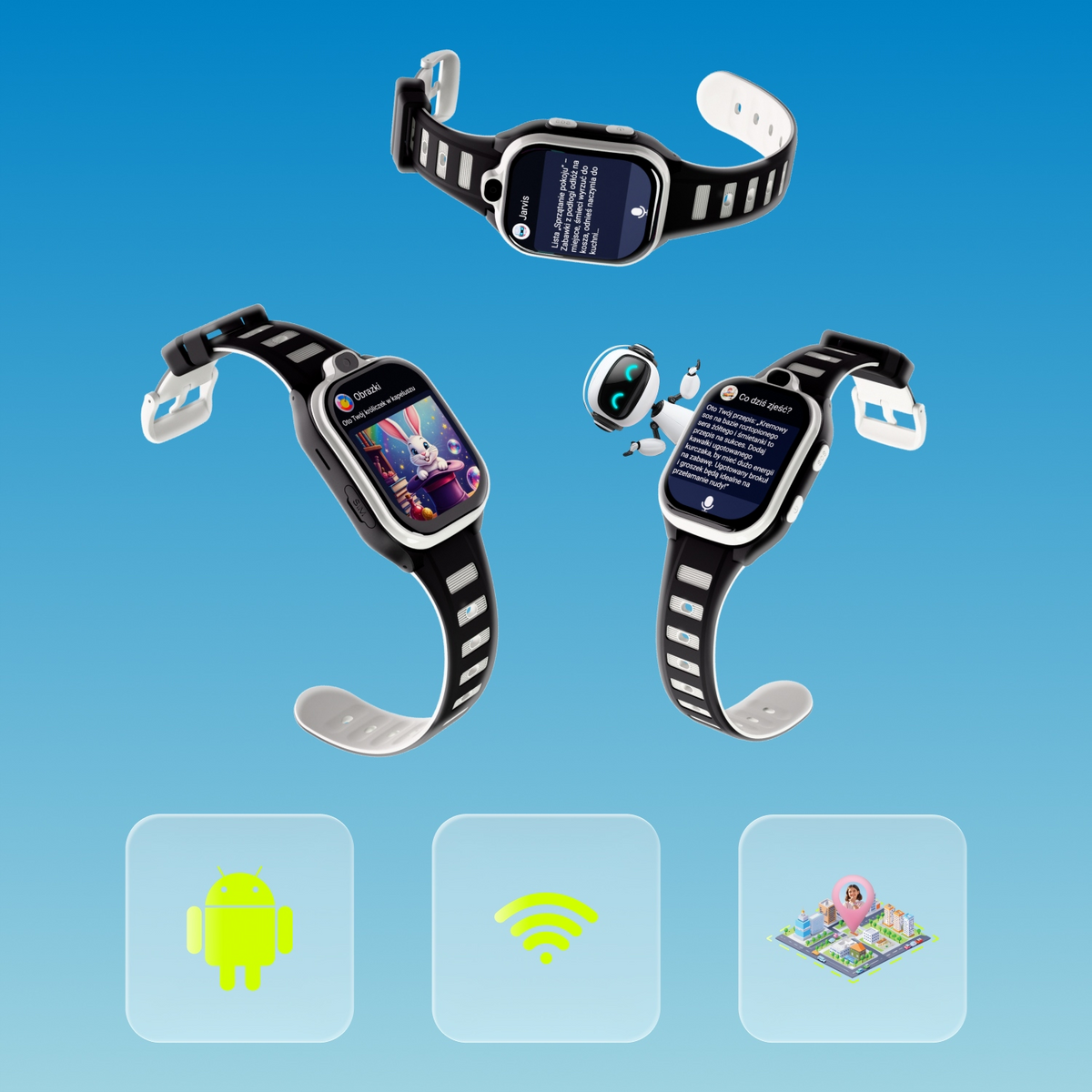 Smartwatch Forever Kids Boost KW-530 Call, Svart
