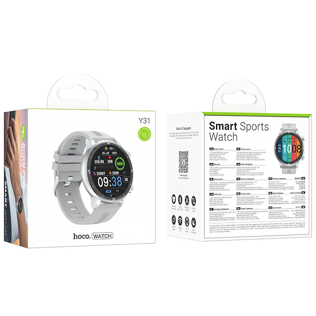 Smartwatch HOCO Y31 Call, Silver