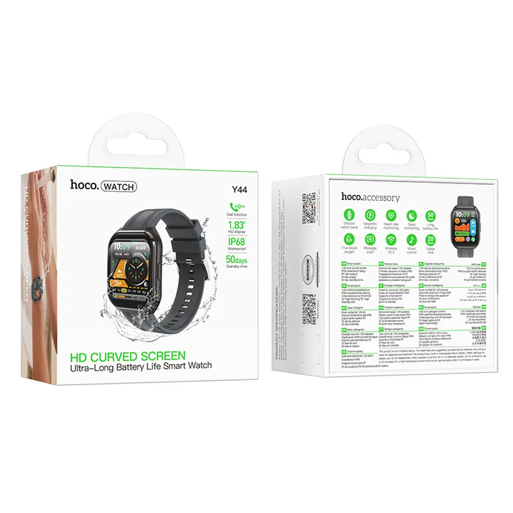 Smartwatch HOCO Y44 Call, Svart