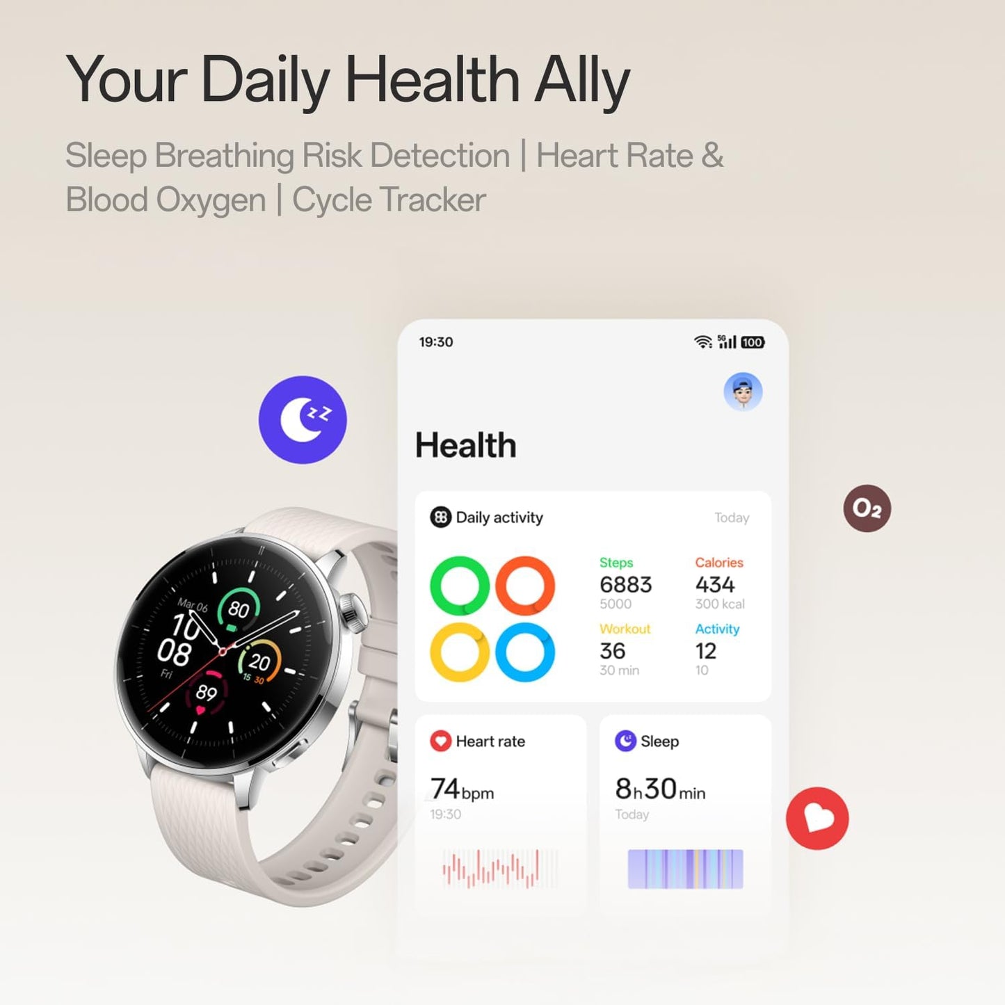 Smartwatch OnePlus Watch 3, 43mm, Silver 5491100422