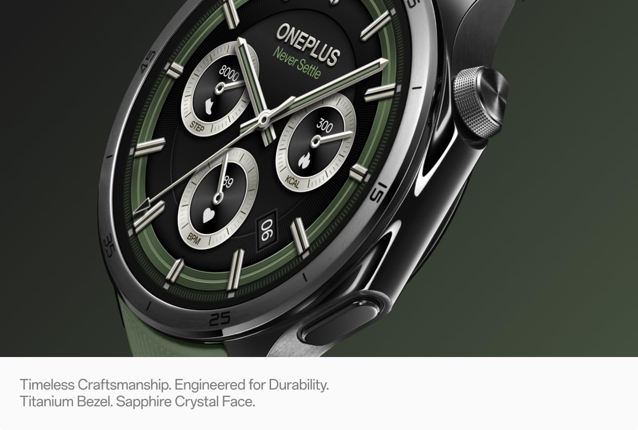 Smartwatch OnePlus Watch 3, 46mm, Grön, Omslaget