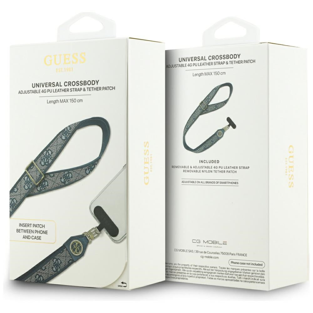 Telefonsnöre Guess 4G Strass Metal Logo, Blå