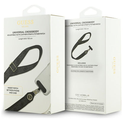 Telefonsnöre Guess 4G Strass Metal Logo, Svart