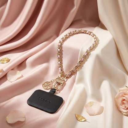 Guess Saffiano 4G Charm Telefonlanyard, Svart