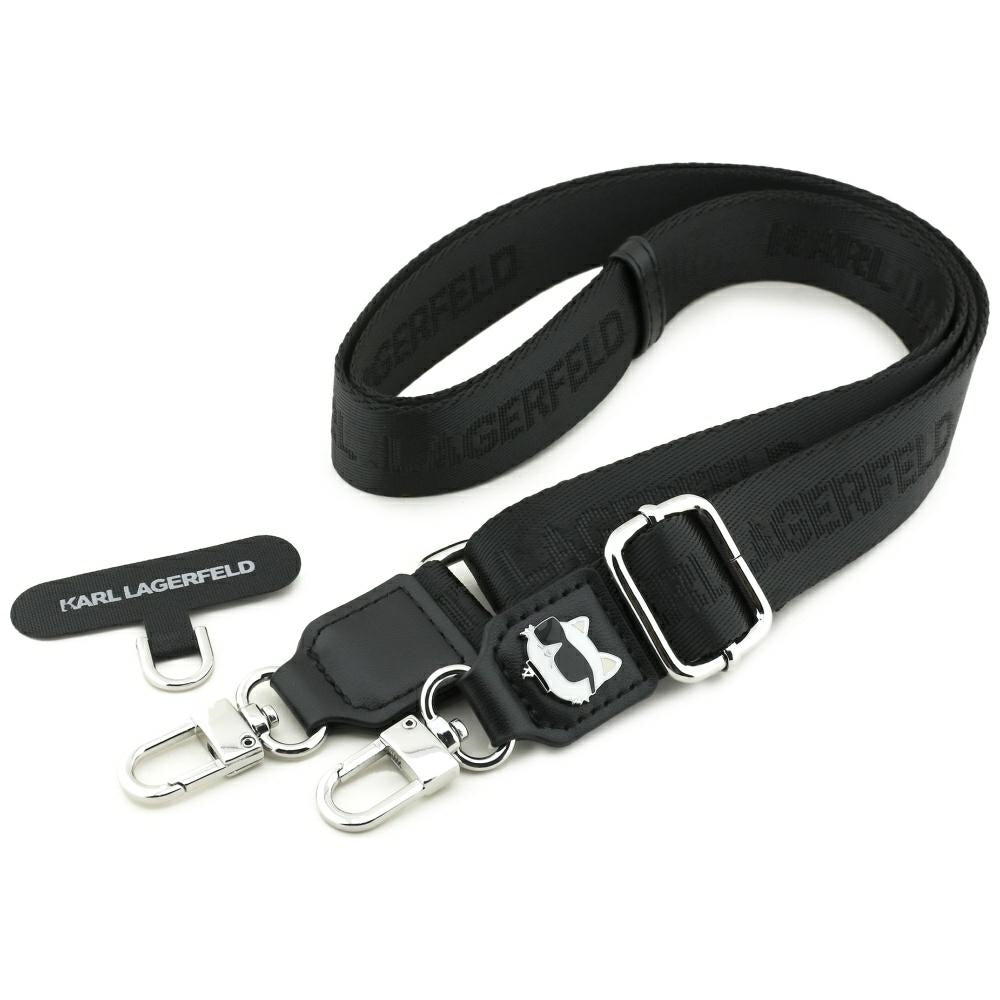 Karl Lagerfeld Choupette Metall Logo Telefonband, Svart