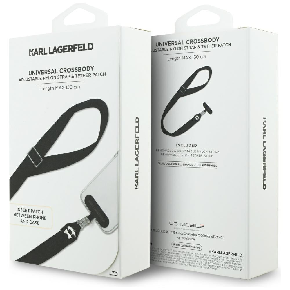 Karl Lagerfeld Choupette Metall Logo Telefonband, Svart