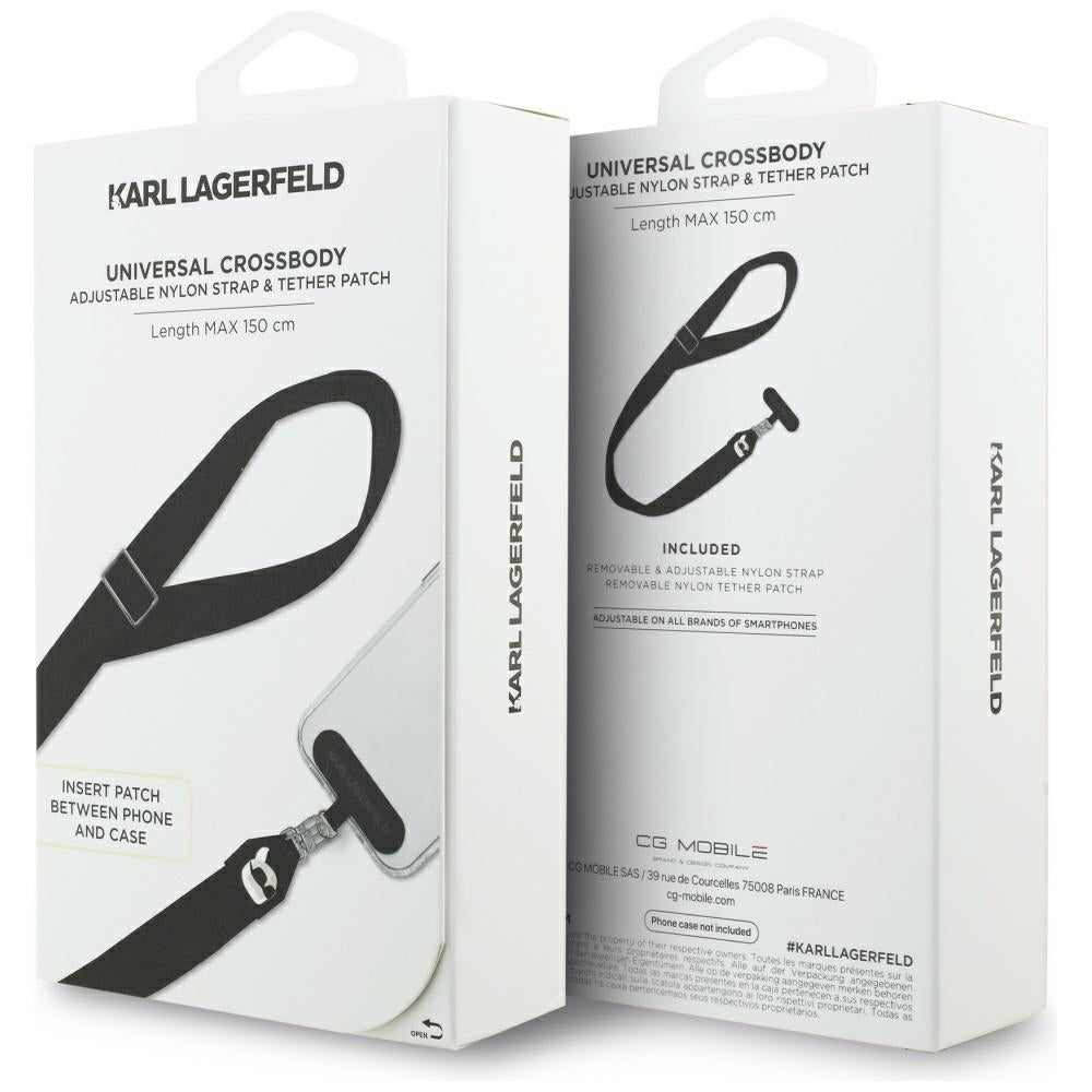 Karl Lagerfeld Telefonlanyard Karl Metal Logo, Svart