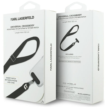 Karl Lagerfeld Telefonlanyard Karl Metal Logo, Svart