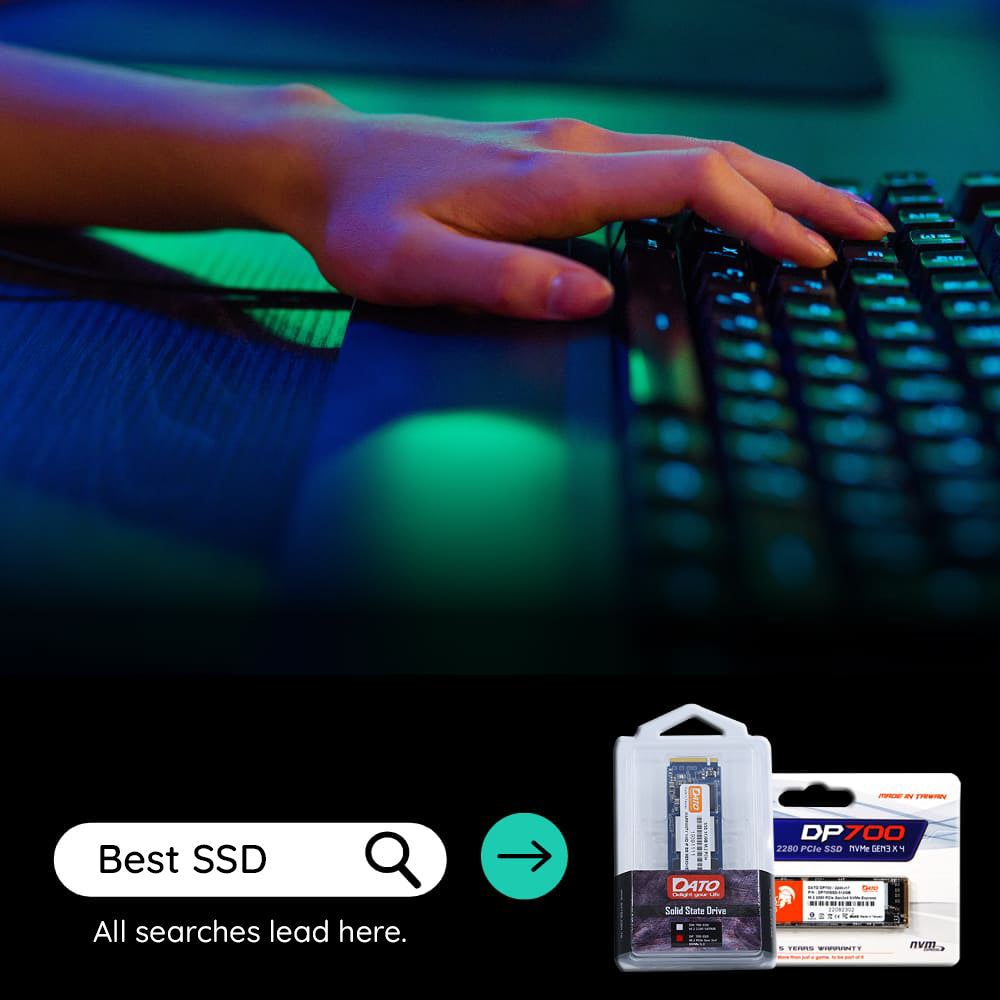 Solid State Drive (SSD) Dato DP800, NVME M.2 2280, PCIe, 512GB, Svart DP800SSD-512GB