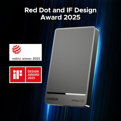 Solid State Drive (Extern SSD) UGREEN 35270, 1TB, Grå